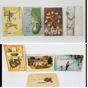 Lot of 8 Antique 1900 Easter Postcards